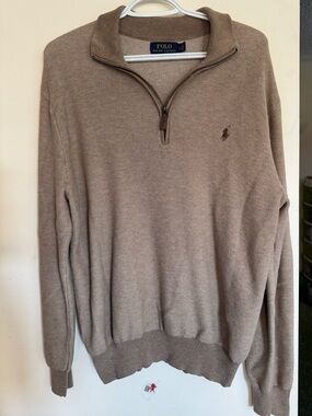 Ralph Lauren half zip brown sweater